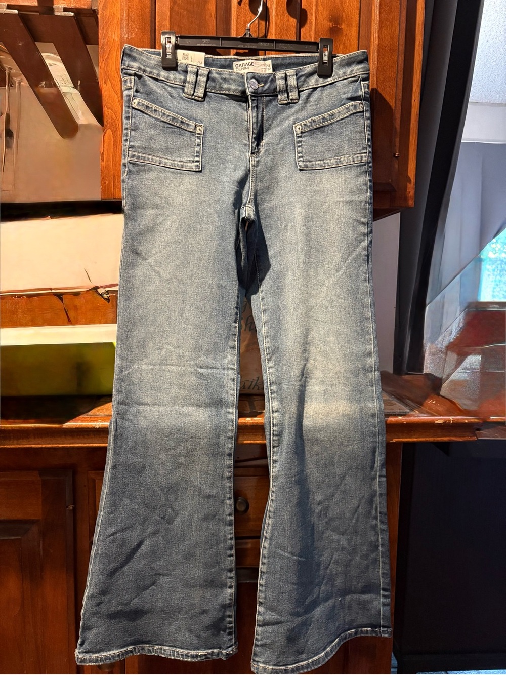 Garage Light Wash Flare Jeans - Blue